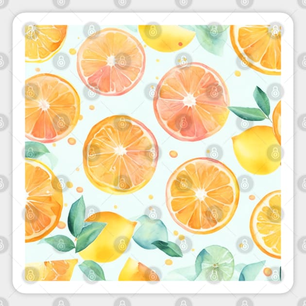 citrus grape fruit pattern Magnet by John`s patterns